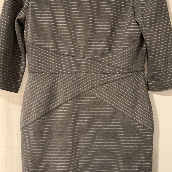 White House Black Market criss cross stripe dress size 10 NWOT - Picture 3 of 8